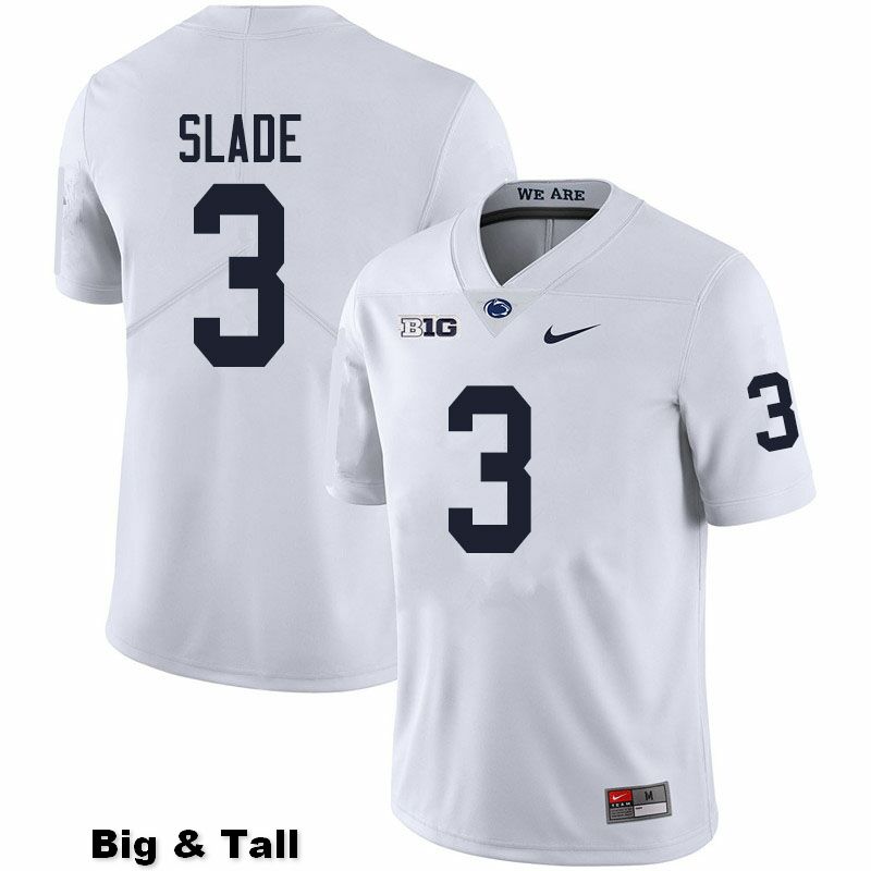 NCAA Nike Men's Penn State Nittany Lions Ricky Slade #3 College Football Authentic Big & Tall White Stitched Jersey IMG7898FN